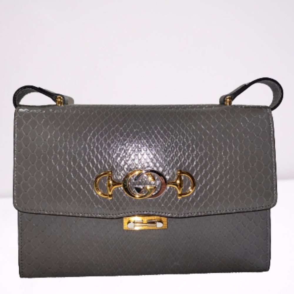 GUCCI Zumi Shibuya Python Skin Handbag Small 576388 LJMOX1275